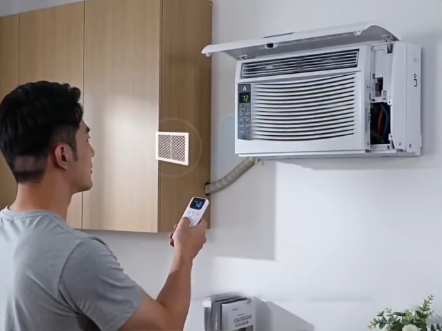 Image of 6000 BTU Window Air Conditioner, Room AC Unit, Cools Up to 250 Sq. Ft. Energy Efficient Air Conditioner with Remote /Application Control, Timer, Bedroom /Living Room