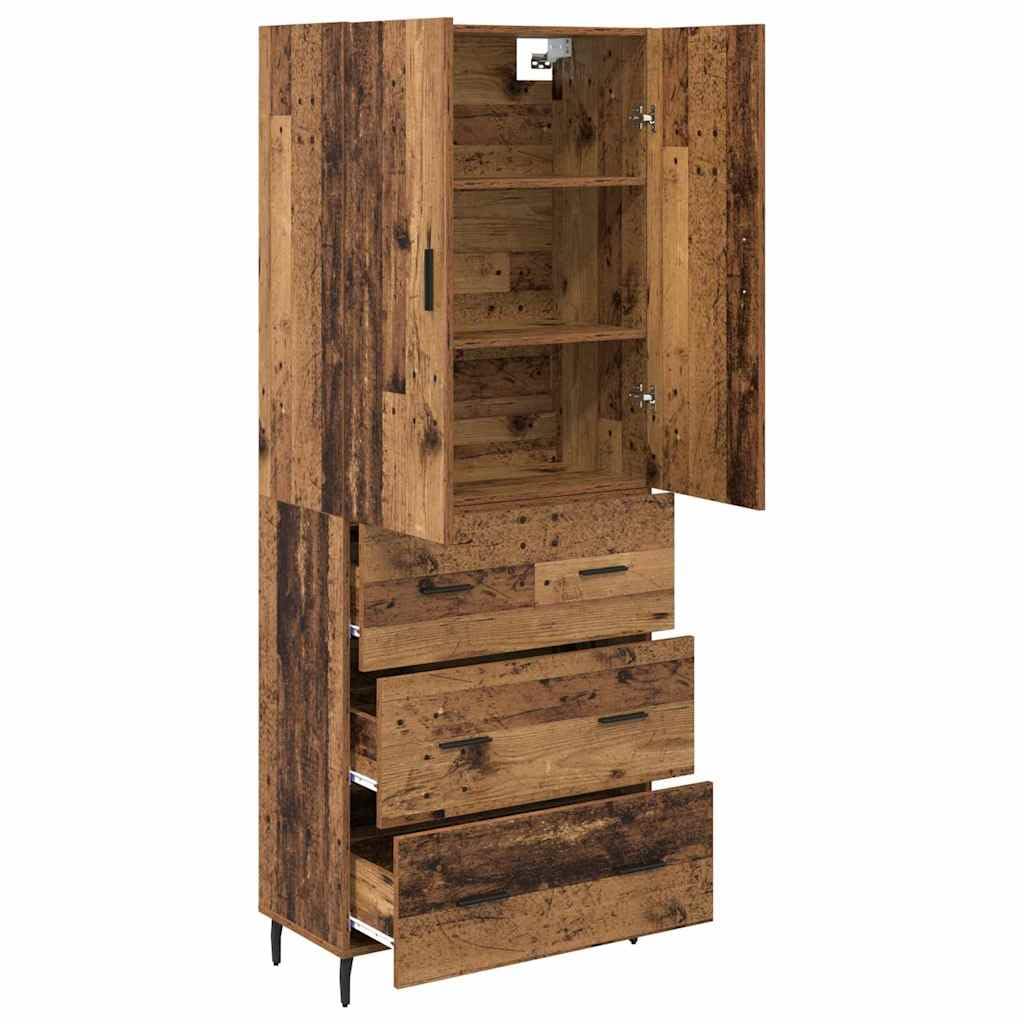 Meuble haut blanc pour salon en bois avec verre, meuble haut stable avec support mural, élégant avec espace de rangement, shighboard de rangement moderne