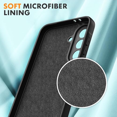 Image of DIZORO Microfiber Candy Case for Samsung A36 5G Smooth Touch Cushion Liquid Soft Silicone Gel Rubber Phone Cases Non-Slip Full Body Protective Shockproof Back Cover (Black)