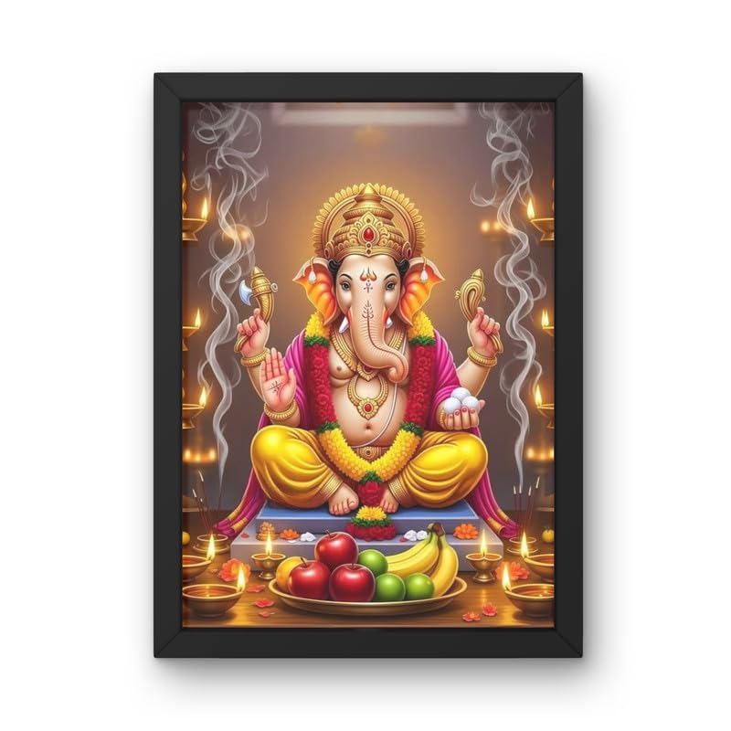 Image of US ART Photo Frame Wall Art for Living Room, Bedroom, or Office Wall Decorations & Wall Mount Display, Lightweight Black Frame (A4 Size) (Design 1280)