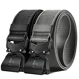 KEMISANT Taktischer Gürtel Herren 2er, Gürtel Militär Wandern Arbeitsgürtel 38mm,Schnellverschluss Schnalle