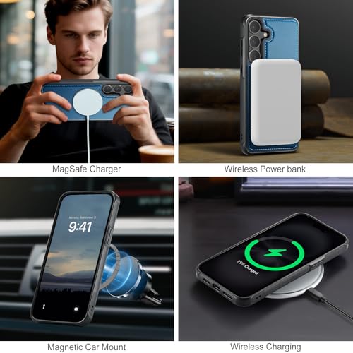 Funda cartera Samsung S25 FE de 6.7" compatible con Magsafe y tarjetero bloque RFID 3