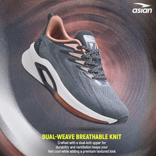 Image of ASIAN Powerplay-31 Men's Running Shoes | Wave-Tech Knit Upper with AeroFlow Side Panels | EVA Midsole | Fish-Scale Yarn | Stylish Athletic Sneakers