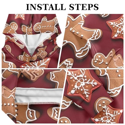 Kids Hoodies Sweaters Christmas Gingerbread Hooded Sweatshirts with Big Pockets for Boys Girls B04000063