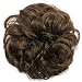 OneDor Ladies Synthetic Wavy Curly or Messy Dish Hair Bun Extension Hairpiece Scrunchie Chignon Tray Ponytail (12#-Light Brown)