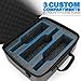 CASEMATIX Wine Travel Case for 3 Bottles with Shock-Absorbing Foam & Adjustable Carrying Strap - Protective Wine Suitcase for Storage, Padded Wine Bag Tote Alcohol Carrying Case