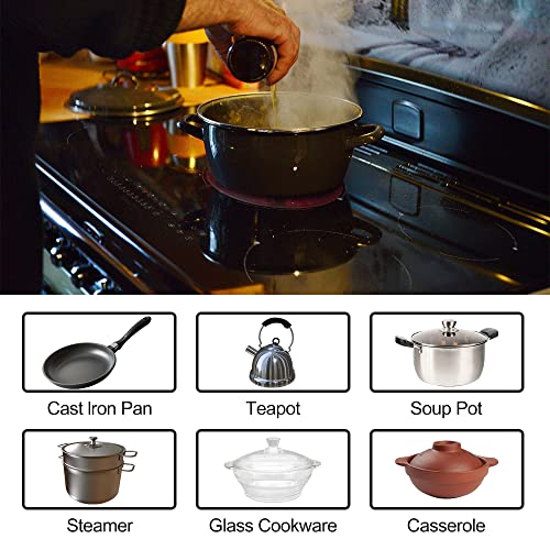 Electric Ceramic Cooktop 30 Inch, 5 Burners Electric Radiant Stove, Drop-In Smoothtop Ceramic Glass Cooker, 240V 8200W For All Cookware #TOP6