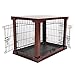 Merry Products Pet Large Slide Aside Dog Crate and End Table Furniture Indoor Use, Dog Kennel Wooden Material with Sliding Door, Decorative Wooden Pet Crate and End Table, for Large Dogs, Mahogany