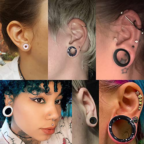 OUFER 8PCS Silicone Ear Gauges Flexible Ear Tunnels Plugs Stretchers Expander Double Flared Flesh Ear Piercing Jewelry for Women Men3