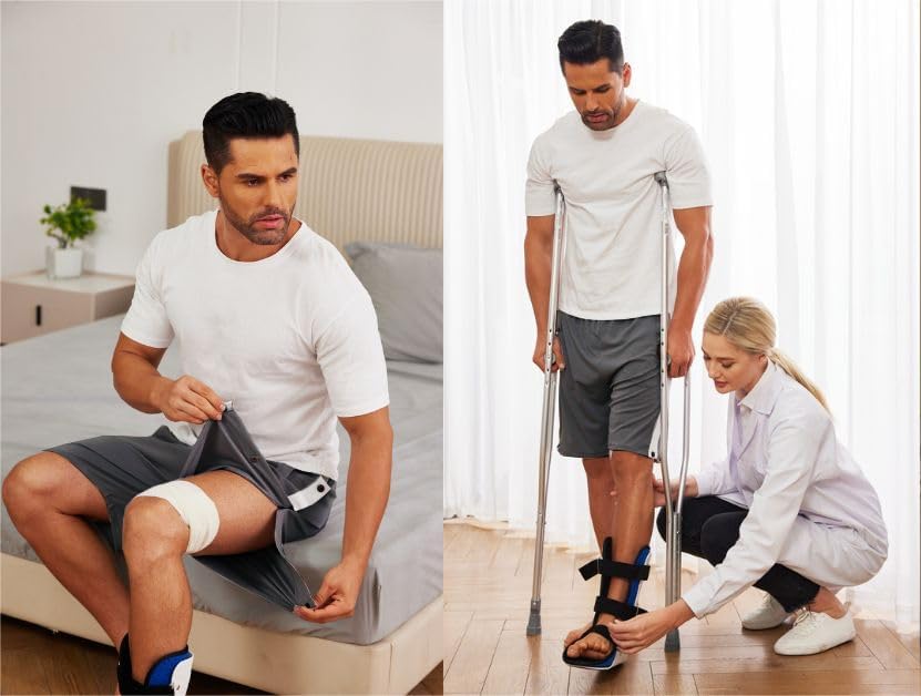 Tear Away Shorts for Men Post Surgery Adaptive Clothing Wide Leg Snap Loose Fit Shorts - Image 2