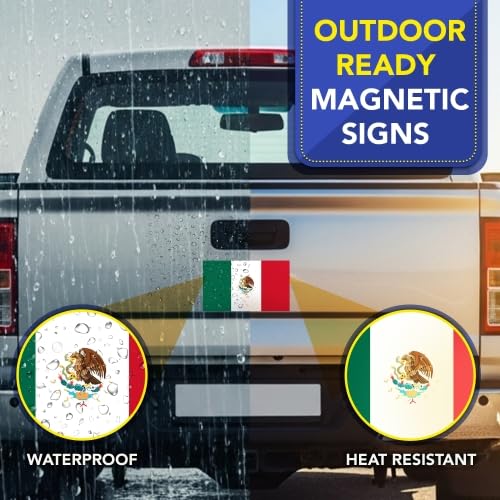 Image of Magnet Me Up Mexican Mexico Flag Car Magnet Decal, 7x12 Inches, Heavy Duty Automotive Magnet for Car, Truck SUV