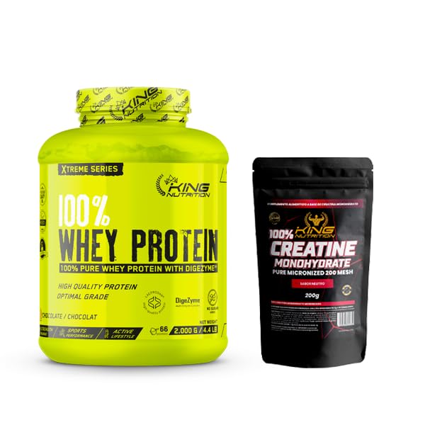 King Nutrition 100% Whey Protein 2kg Xtreme Series. (Chocolate negro) + Creatina 200gr King