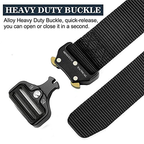 Tactical Belt,Military Style Belt, Riggers Belts for Men, Heavy-Duty Quick-Release Metal Buckle