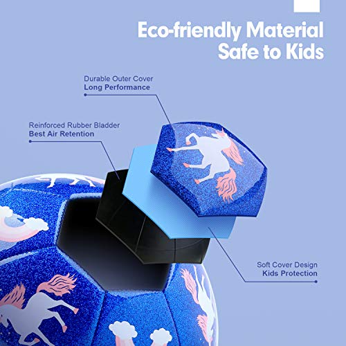 Hahaland Soccer Ball Size 3 Soccer Ball Glitter Gifts For Girls Boys, Kids Toddler Soccer Balls Kids Outdoor For Ages 4-8 Toddlers Age 3-4, Kids Soccer Ball For 3 4 5 6 7 8-Year-Old Girls #TOP4