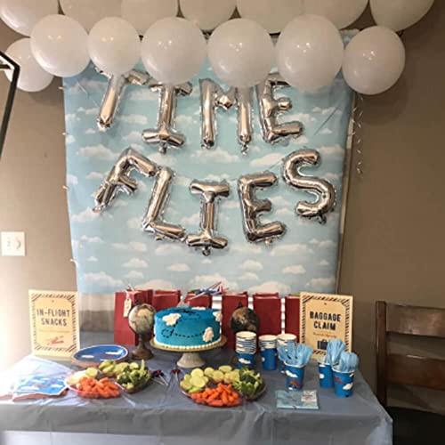 Time Flies Balloons, Airplane Birthday Party Decorations, Airplane Aviator Adventure Themed Boys Girls Kids 1St 2Nd 3Rd 4Th Birthday Baby Shower Party Supplies Decorations #TOP1