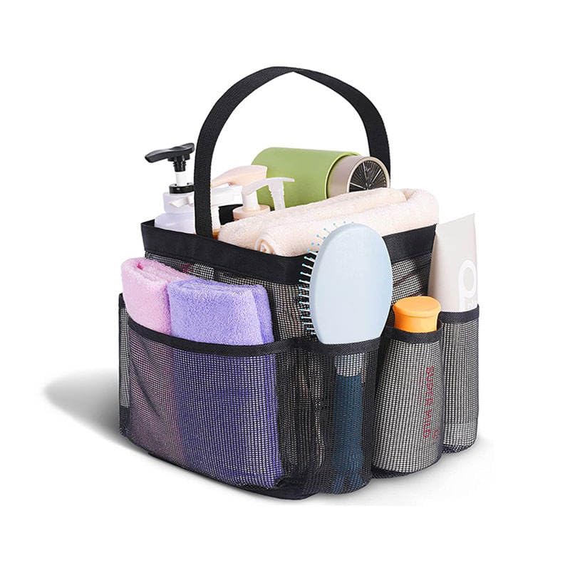 Mesh Shower Caddy Portable Hanging Shower Bag with 8 Pockets Quick Dry Dorm Shower Caddy for College Gym
