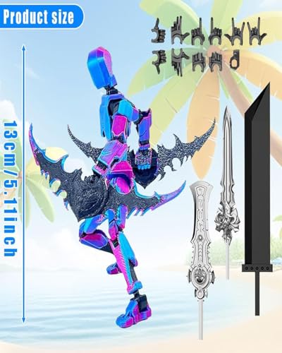 Image of Dummy 13, T13 Action Figure, Action Figure,3D Printed T13 Multi-Jointed Movable, Dummy Hand Painted Figure, Desktop Decorations Game Gifts, (Laser Purple)