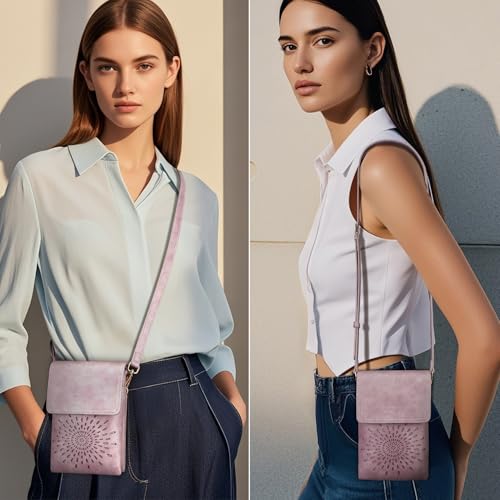 Image of APHISON Small Crossbody Bags for Women Trendy, Leather Phone Wallet Purses Handbags Card Slots with Adjustable Strap