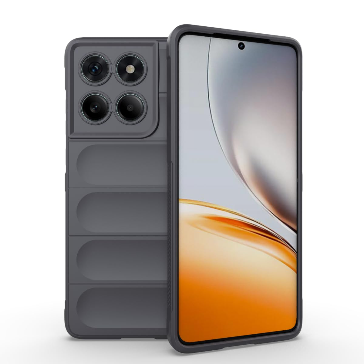 BonYonka Silicone Case Compatible With Motorola Moto Edge 60 Fusion, Anti- Scratch Microfiber Lining, Shockproof Case With Camera Protection, Black