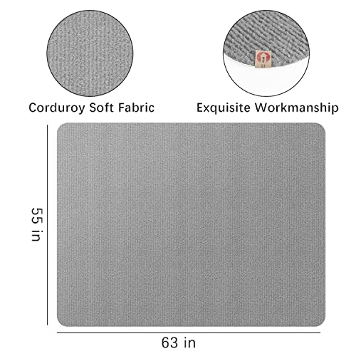 Office Hardwood Floor Chair Mat - Computer Chair Mat For Hardwood Floors, Pad For Hardwood And Tile Floors, Large Anti-Slip Home Desk Chair Mat, Easy Clean, Not For Carpets, 55" X 63" Light Gray #TOP3