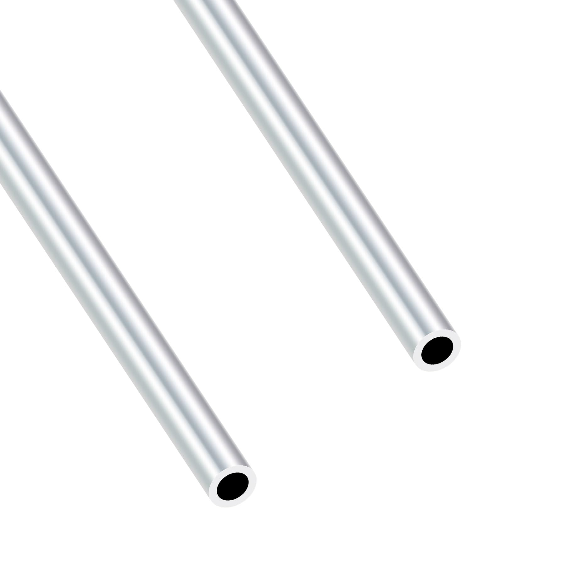 Imeistek Silver 6063 Aluminium Round Tubes, 11Mm Od 7Mm Id 400Mm Length Seamless Aluminium Tubes For Diy Model, Industrial,Decorative (2Pcs)