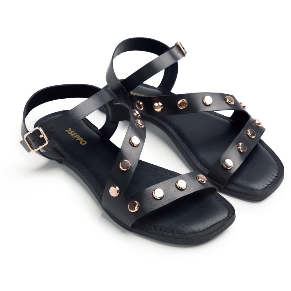 GIOSEPPO MASENO, Women's T-Strap, Black, 38 EU