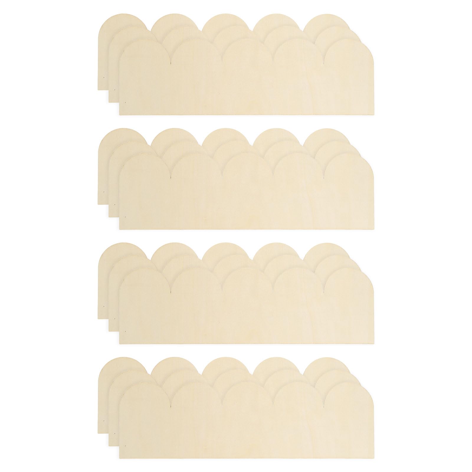 Garniture décorative en bois brut festonné sourcing map (12 pcs, 30x9 cm)
