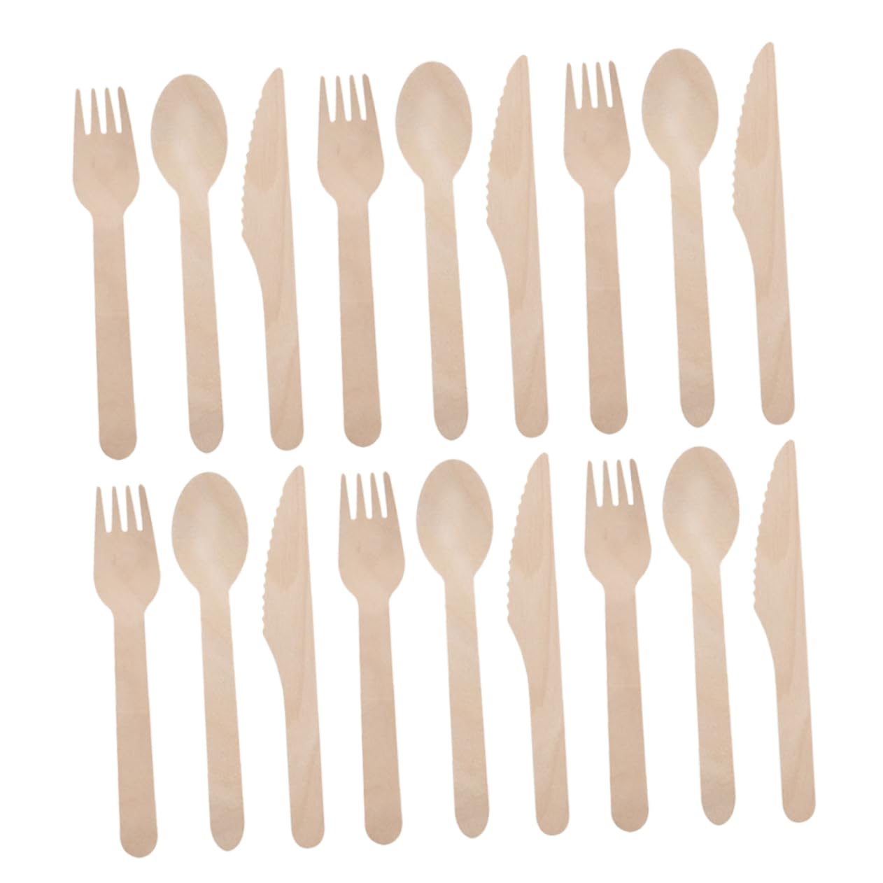 CIYODO 100pcs Disposable Wooden Cutlery Set for Festivals Banquets Daily Meals Lightweight and Easy to Store