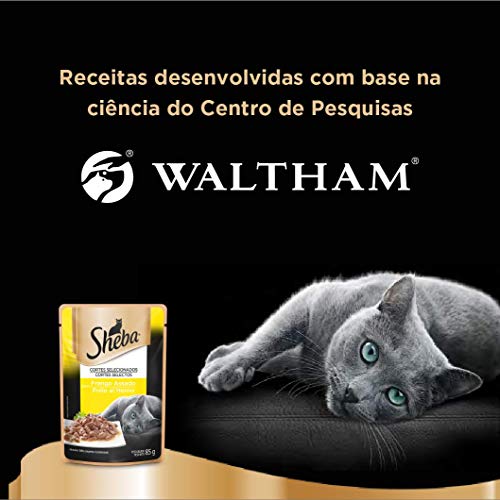 Ração Úmida Para Gatos Sheba Sachê Cortes Selecionados Frango Assado Adultos 85g