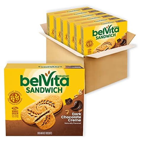 belVita Breakfast Sandwich Dark Chocolate Creme Breakfast Biscuits, 30 Total Packs, 6 Boxes (2 Sandwiches Per Pack) Cover