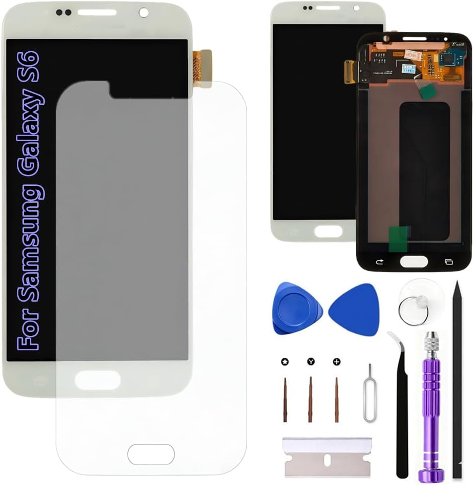 5.1" Original AMOLED Galaxy S6 Screen Replacement for Samsung Galaxy s6 SM-G920A SM-G920P Display Touch Screen Digitizer Assembly (Blue+Protective Film+Tools)