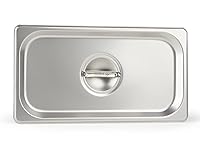 Vista 44 de CURTA Paquete de 6 cubiertas de sartén de mesa de vapor de tamaño 1/4 con asa, NSF, tapa de bandeja de hotel, tapa de comida de catering
