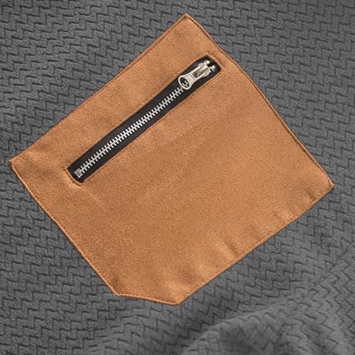 Pull à fermeture éclair quart pour homme avec col montant classique et coudières