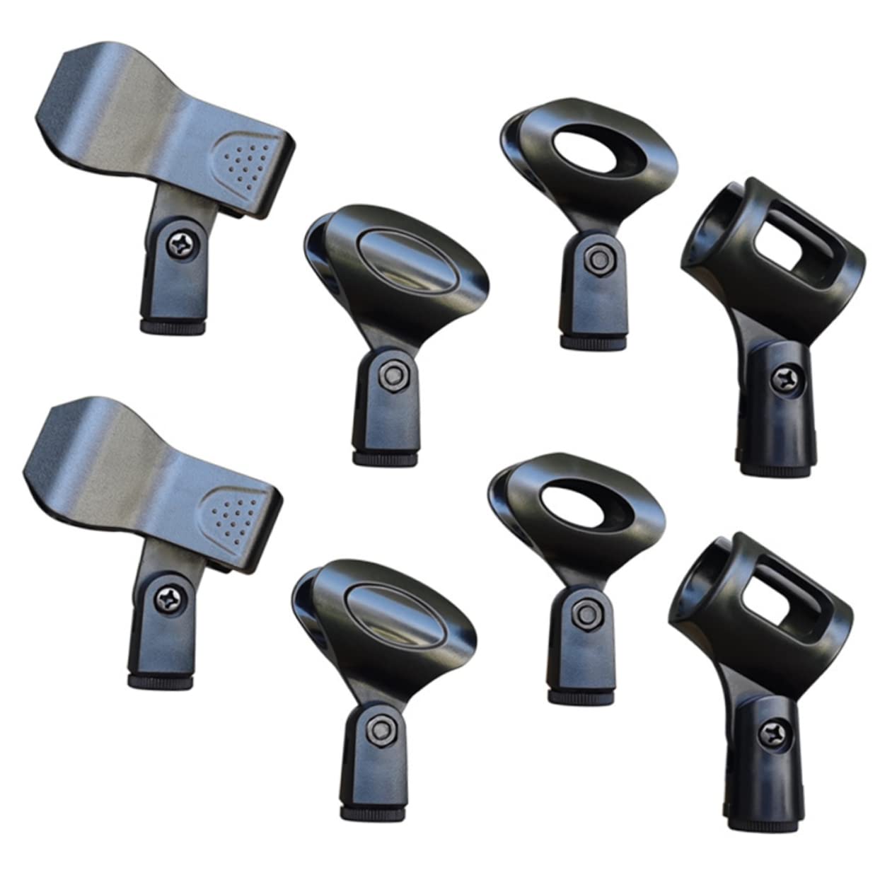 ERINGOGO 8Pcs Microphone Clip Holder Spring Loaded Mic Clamps for Secure Holding Design for Various Microphone Models for Live Streaming and Recording