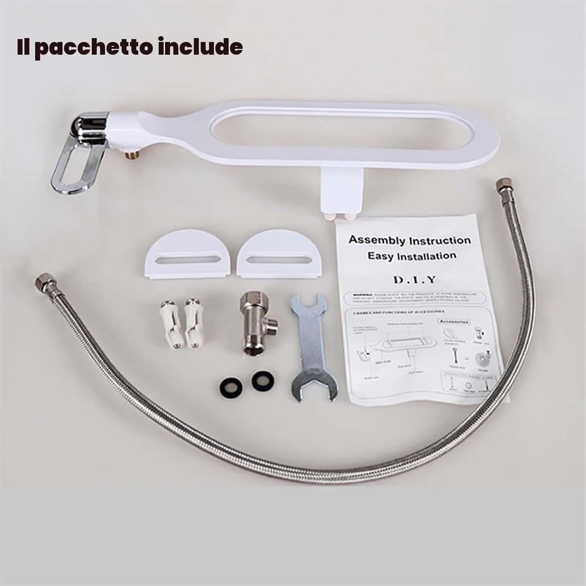 Phito Bidet for WC con Doppio ugello, Airlando Smart Toilet Flusher, Attacco for Bidet con Doppio ugello Non Elettrico for WC, Bidet for WC con Scarico Meccanico a 2 modalità(1*Single Cold)