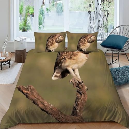Housse de couette double imprimé 3D animaux en microfibre douce et infroissable - 3
