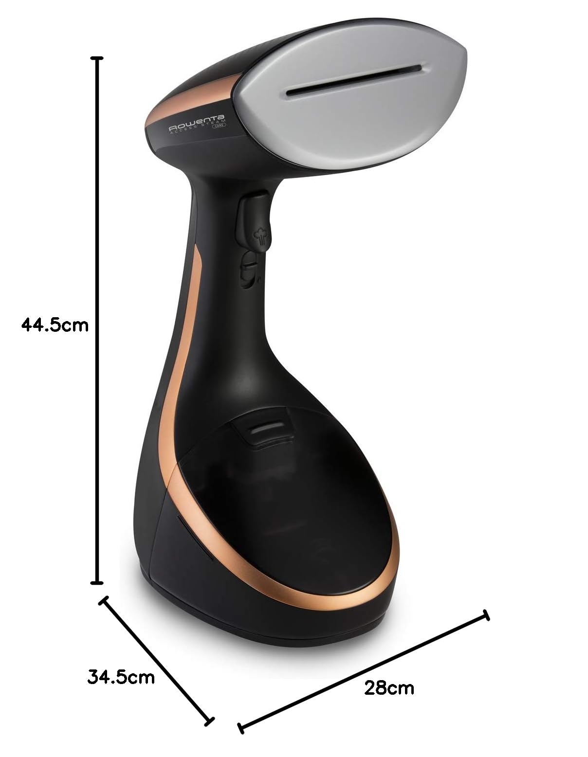 Rowenta DR9100D1 Access Steam Care szczotka parowa, 1600 W, zbiornik 200 ml, usuwa zmarszczki, zapachy i dezynfekcję, ogrzewanie 40 sekund, akcesoria do cienkiej i grubej odzieży, pionowa deska