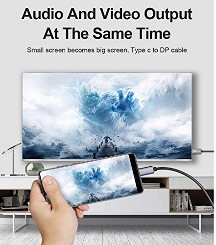 Image of Tobo USB C to DisplayPort Cable 4K@60Hz, 2K@165Hz, 2K@144Hz,USB Type C to DP Cable 6FT Aluminum Thunderbolt 3 Compatible with iMac, iPad Pro 2020, XPS 15 /13, Galaxy S20 - TD-289TC