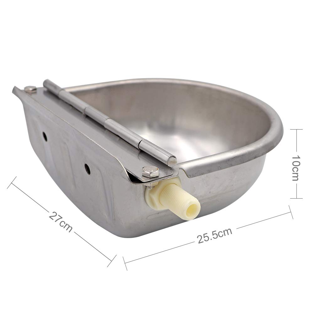 Abreuvoir À Bovins Abreuvoir en Acier Inoxydable Bol 2pcs Automatique avec Valve À Flotteur pour Chien Cheval Bétail Chèvre Mouton