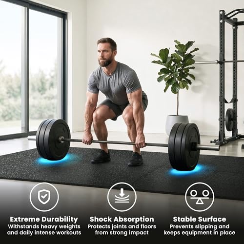 Image of bemaxx Gym Mats Set - 24 pcs EVA Interlocking Foam Floor Tiles (24.4 inchx24.4 inchx0.4 inch) 96 sqft Protective Gym Flooring Sports Home Workout Exercise Mats Puzzle Garage Fitness Play-Room Pool Treadmill Bike