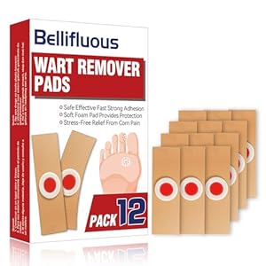 Bellifluous Verruca Treatment, 12 Pack Wart Remover Corn Plasters, Corn Callus Remover for Feet Toes Hands, Gentle and Safe Verruca Plasters, Wart Removal for Relief Corn Pain, Foot Care