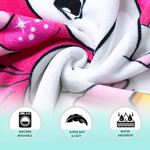 Image of NovForth Kids Beach Towel for Boys Girls, Hooded Bath Towel Wrap, Toddler Pool Towel with Hood