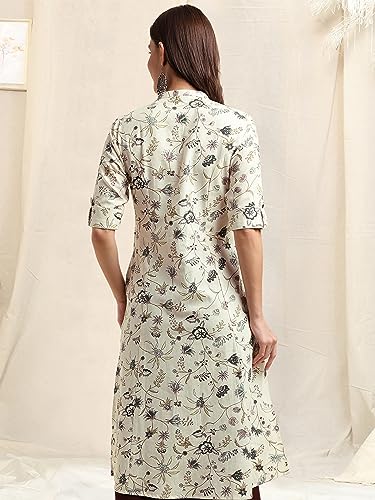 Image of MIRCHI FASHION Women Rayon Sequin Embroidery and Polka Dots Print Straight Kurta