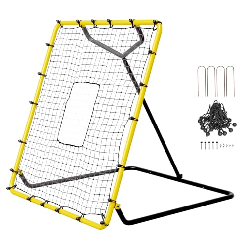 VEVOR Baseball- und Softball-Rebounder-Netz, 4 x 4,5 Fuß PitchBack-Baseballnest für Pitching- und Fielding-Training, Pitch Return Trainer Rebound-Netz mit Pitching-Ziel, 4 einstellbare Winkel