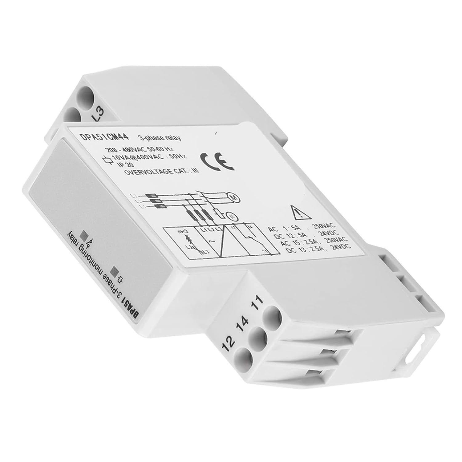 DPA51CM44 3 Phase Monitoring Relay, High Performance Voltage Protection Circuit for Motor Elevator Air Compressor Systems