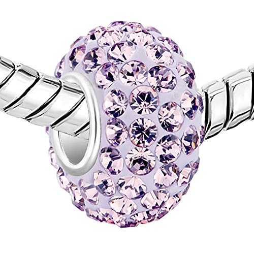 CharmSStory 925 Sterling Silver Purple Simulated Birthstone Charms Synthetic Crystal Bead For Bracelets2