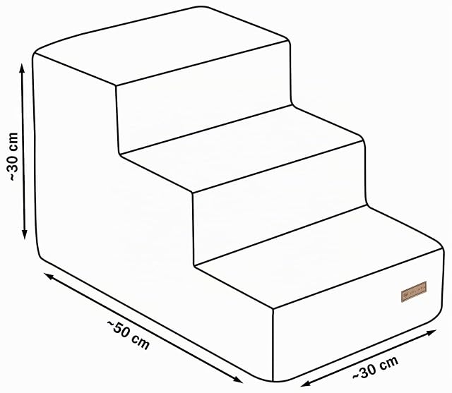 Foto 4 de 4 de Escaleras para Perros y Gatos, de Espuma, 3 peldaños, peldaños, adiestramiento (Color: Crema-b (Pana))
