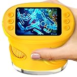 1000X Handheld Digital Microscope for Kids- 2" Screen, Pocket Magnifying Glass, Portable STEM Toys for Age 5-12+Boy&Girls Birthday Gift,Photo & Video Edu Gift USB Rechargeable – Orange