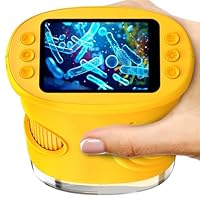 Mikroskop für Kinder, 1080P HD 2.0\ Bildschirm Taschenmikroskop, Ashfly Handy Digital Microscope LED Lights -Anschluss an PC, Mini-Mikroskop draussen Geschenke für 4-12 Jährige Orange