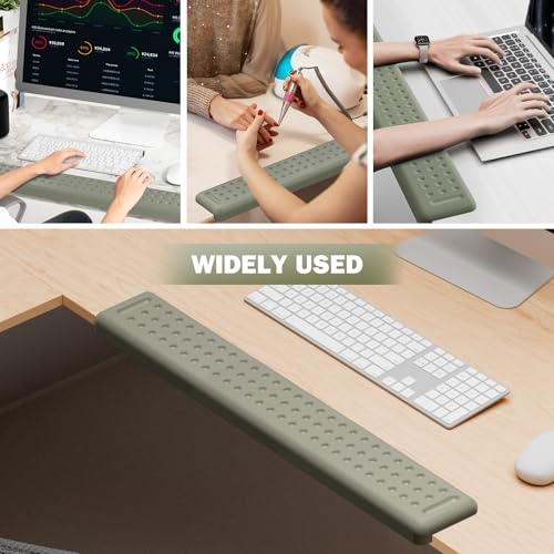 Leolee L-Shaped Desk Long Wrist Rest Elbow 60CM, Grey Memory Foam Arm Rest for Desk with Non-Slip Base, Ergonomic Desk Edge Cushion, Wrist Support for Computer Keyboard, Typing, Office, Home by Leolee - Image 7